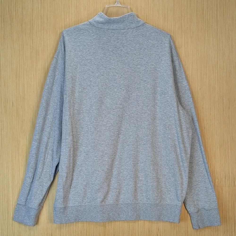 Polo‎ Ralph Lauren Mens XXL Heather Grey Quarter Zip Pullover Pony Logo Sweater